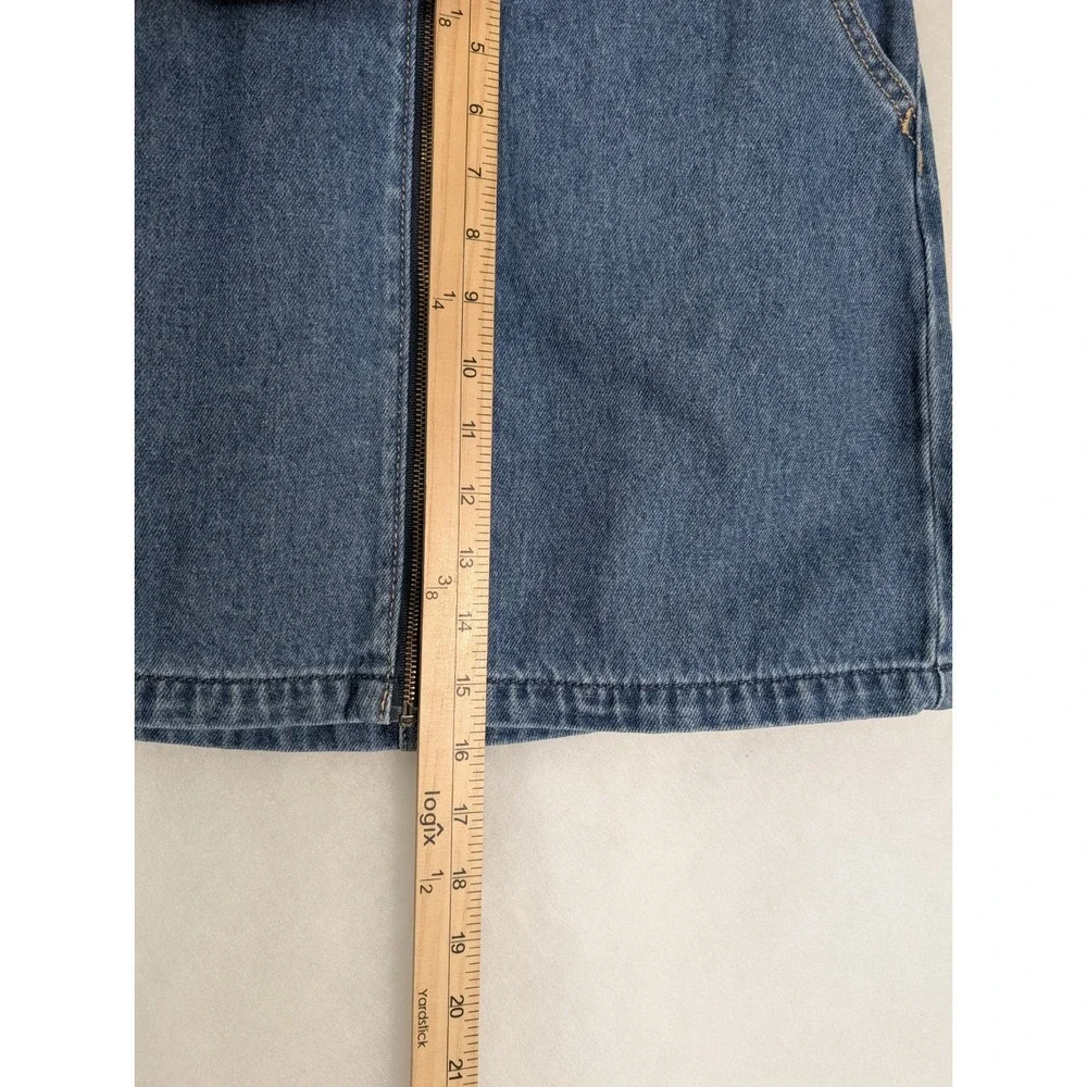 Hollister Denim Mini Skirt Womens 3 Blue Ultra High Rise Exposed Full Zip Casual